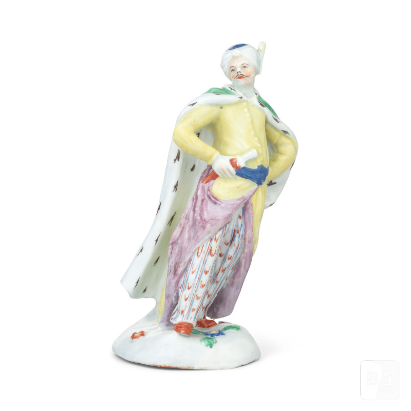 An important Liverpool (Philip Christian) figure of a gentleman in Turkish costume, circa 1765-75